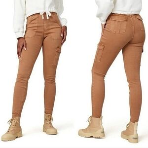Spanx Women's Pull-On Stretch Twill-Ankle Cargo Pants Color Honey Glow Size S